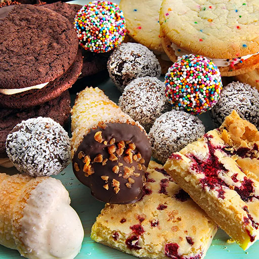 Unhealthy cakes and biscuits